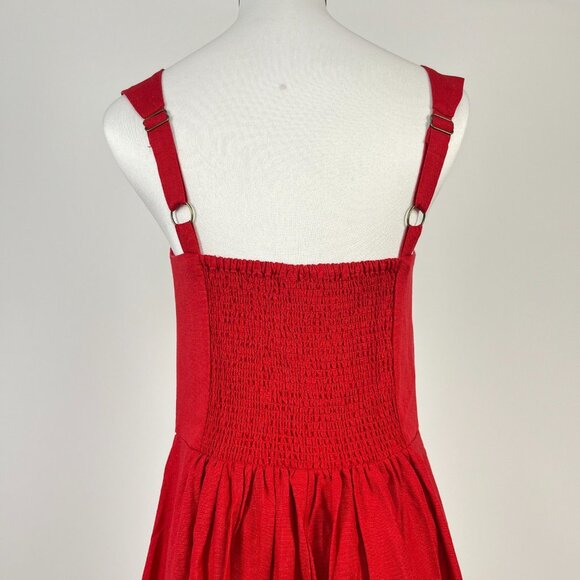 NWOT Farm Rio Stretch Linen Blend Cami Maxi Dress Size XS Classic RED - Picture 11 of 16